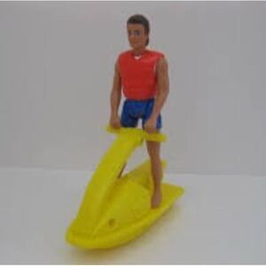 Mattel Red and Yellow Action Figure Jet Ski Playset